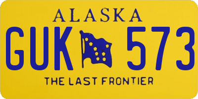 AK license plate GUK573