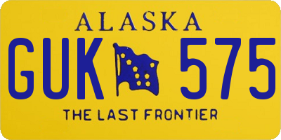 AK license plate GUK575