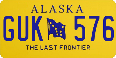 AK license plate GUK576