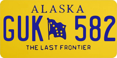 AK license plate GUK582