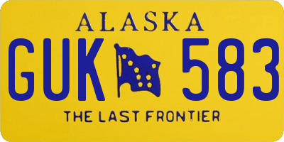 AK license plate GUK583