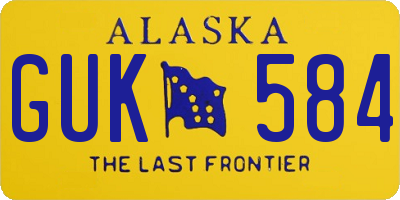 AK license plate GUK584