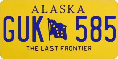 AK license plate GUK585