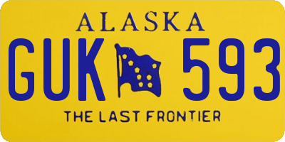 AK license plate GUK593