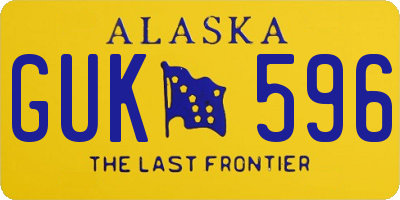 AK license plate GUK596