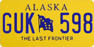 AK license plate GUK598