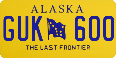 AK license plate GUK600