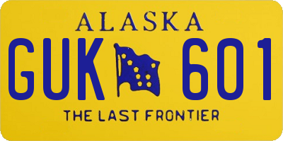 AK license plate GUK601