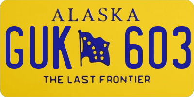 AK license plate GUK603