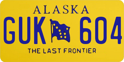 AK license plate GUK604