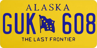 AK license plate GUK608