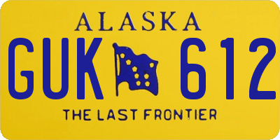 AK license plate GUK612