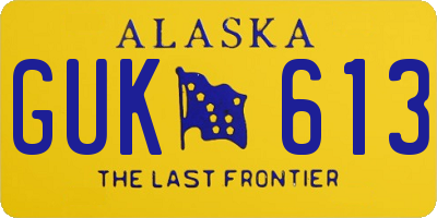 AK license plate GUK613