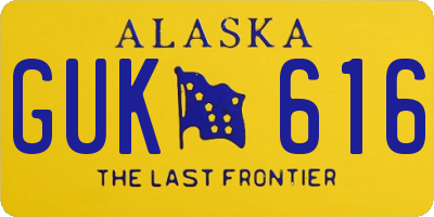 AK license plate GUK616