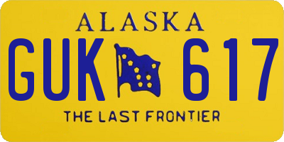 AK license plate GUK617