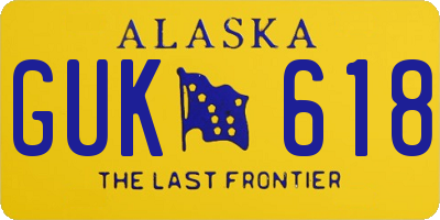 AK license plate GUK618