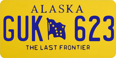 AK license plate GUK623