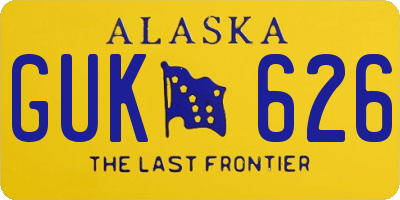 AK license plate GUK626