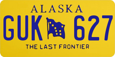 AK license plate GUK627