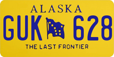 AK license plate GUK628