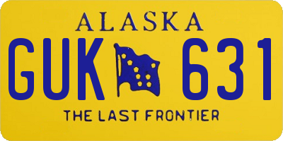 AK license plate GUK631