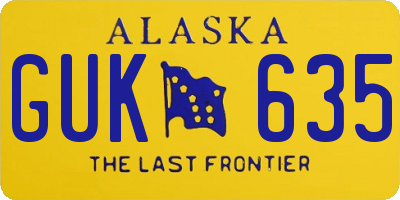 AK license plate GUK635