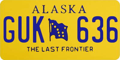 AK license plate GUK636