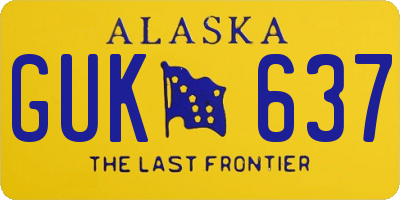 AK license plate GUK637