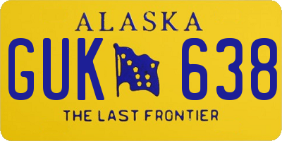 AK license plate GUK638