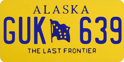 AK license plate GUK639