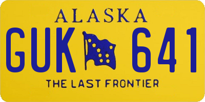 AK license plate GUK641