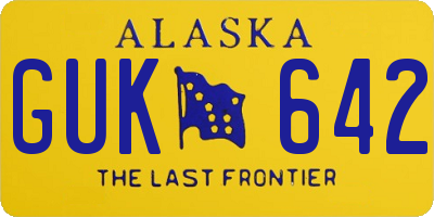 AK license plate GUK642