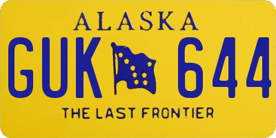 AK license plate GUK644