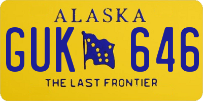 AK license plate GUK646