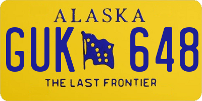 AK license plate GUK648