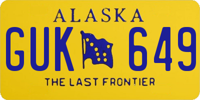 AK license plate GUK649