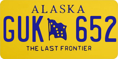 AK license plate GUK652