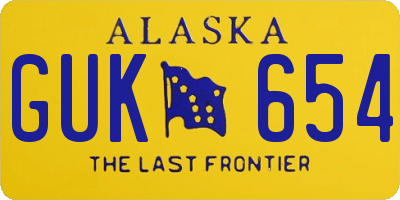 AK license plate GUK654