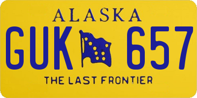 AK license plate GUK657