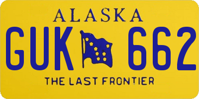 AK license plate GUK662