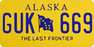 AK license plate GUK669