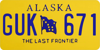 AK license plate GUK671