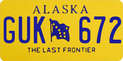 AK license plate GUK672