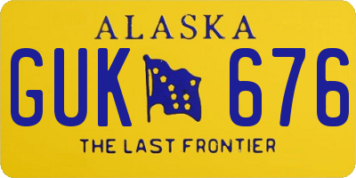 AK license plate GUK676