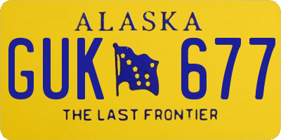 AK license plate GUK677