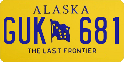 AK license plate GUK681