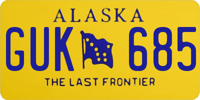 AK license plate GUK685