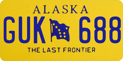 AK license plate GUK688