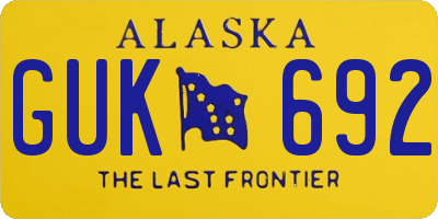 AK license plate GUK692