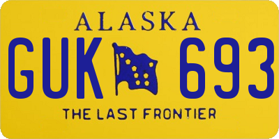 AK license plate GUK693